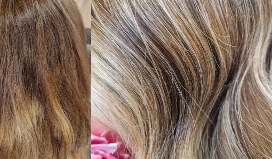 Before and after colour correction
